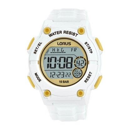 Billede af Lorus Sports ur digital plastik hvid silikone 10bar 42mm