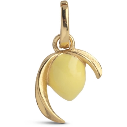 Billede af ENAMEL Copenhagen Charm - Lively Lemon forgyldt sølv m. emalje
