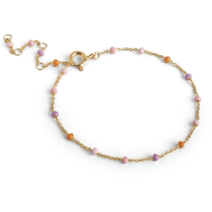 Billede af ENAMEL Copenhagen Lola Blush armbånd forgyldt sølv m. emalje (15 + 4 cm)