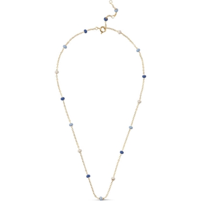 Billede af ENAMEL Copenhagen Lola Bold Marine halskæde sølv forgyldt emalje (38 + 4 cm)