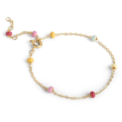 Billede af ENAMEL Copenhagen Lola Bold Rainbow armbånd forgyldt sølv (15 + 4 cm)
