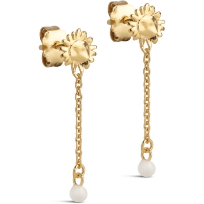 Billede af *ENAMEL Copenhagen Sunshine Drop Daisy øreringe forgyldt sølv