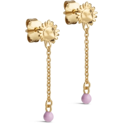 Billede af *ENAMEL Copenhagen Sunshine Drop Pink øreringe forgyldt sølv