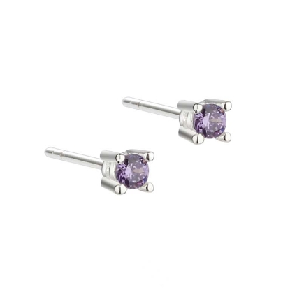 Billede af Aqua Dulce Big Kaya Purple øreringe sølv m. cz