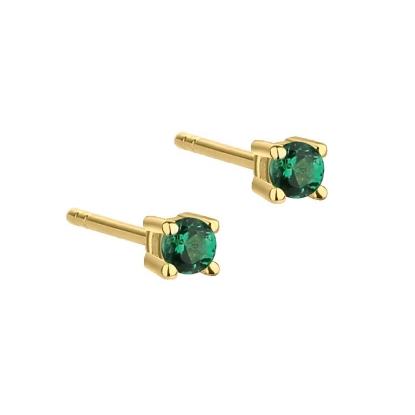 Billede af Aqua Dulce Big Kaya Green øreringe forgyldt sølv m. cz