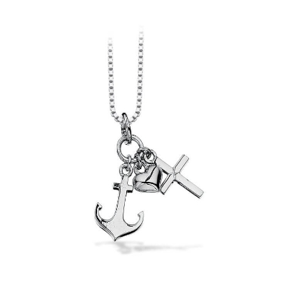 Billede af Vedhæng Tro- håb- kærlighed mellem sølv rh.