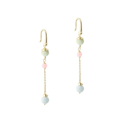 Billede af Aqua Dulce Morganite Dream Long øreringe forgyldt sølv m. sten