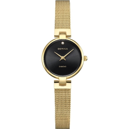 Billede af Bering Classic Diamond dameur stål gulddoublé 24mm 3bar