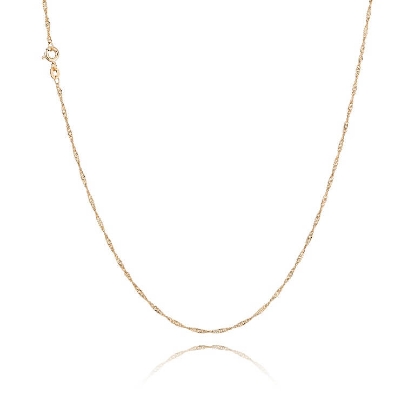 Billede af Halskæde Singapore 2,30 mm. forgyldt 925s 50 cm