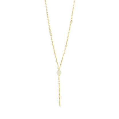 Billede af Susanne Friis Bjørner Y-halskæde forgyldt sølv m. serpentine (46,5+5 cm)