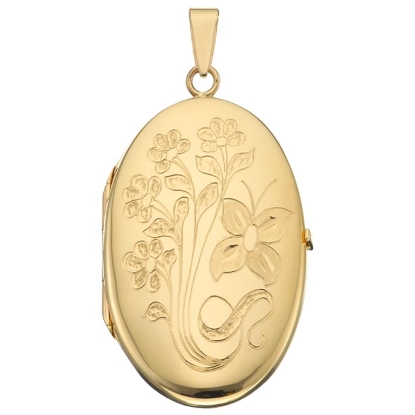 Billede af Medaljon oval 26*40 mønster 14 kt.