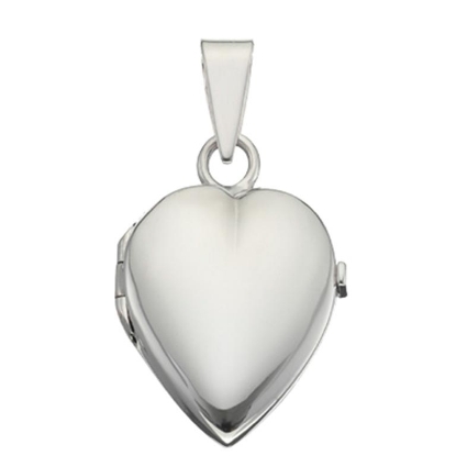 Billede af Medaljon hjerte 16*19 blank sølv
