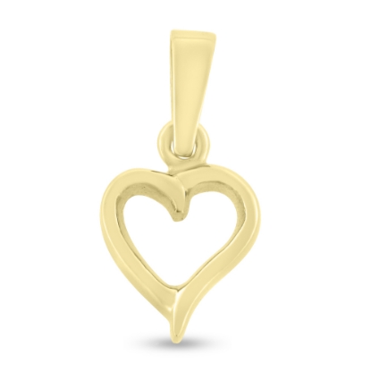 Billede af Vedhæng hjerte, åbent massivt, 925s. forg.