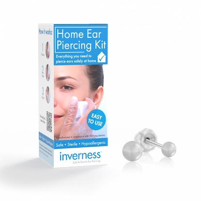 Billede af Inverness Home Ear Piercing Kit - Lav selv hul i ørene (komplet sæt kugle 3 mm stål)