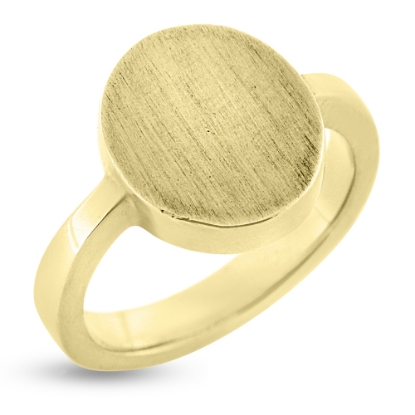 Billede af Ring, Signetring oval plade 8 kt. 