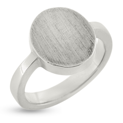 Billede af Ring, Signetring oval plade 14 kt. hvg.