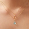 Billede af Julie Sandlau Ofelia Ice Blue vedhæng forgyldt sølv m. cz