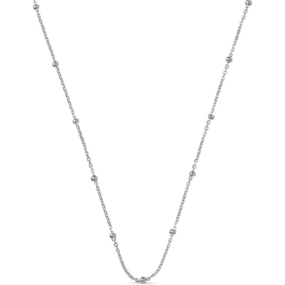 Billede af ENAMEL Copenhagen Beaded Chain halskæde sølv (38 + 4 cm)