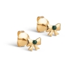 Billede af ENAMEL Copenhagen Baby Bow Petrol Green øreringe forgyldt sølv