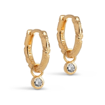 Billede af ENAMEL Copenhagen Belle CZ Hoops forgyldt sølv