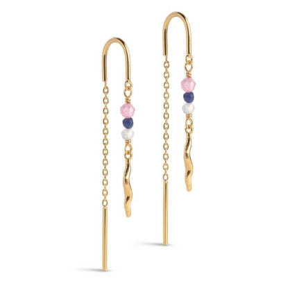 Billede af ENAMEL Copenhagen Viva øreringe forgyldt sølv m. cz