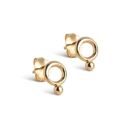 Billede af ENAMEL Copenhagen Dotta øreringe forgyldt sølv