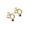 Billede af ENAMEL Copenhagen Dotta Petrol Green øreringe forgyldt sølv