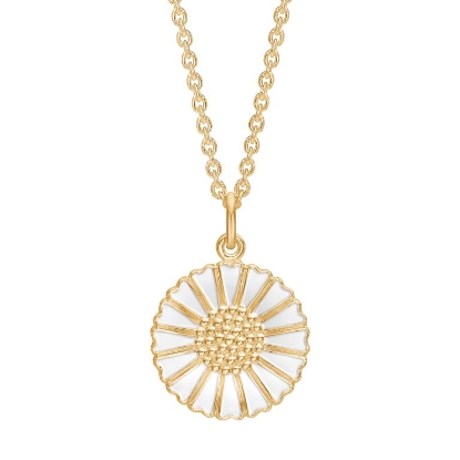 Billede af Lund Copenhagen Marguerit collier 18 mm forgyldt sølv (45-48 cm)
