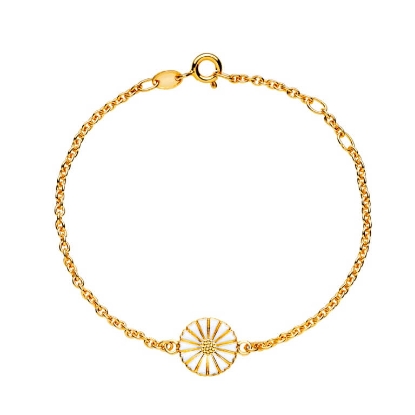 Billede af Lund Copenhagen Marguerit armbånd 11 mm forgyldt sølv (16-19 cm)