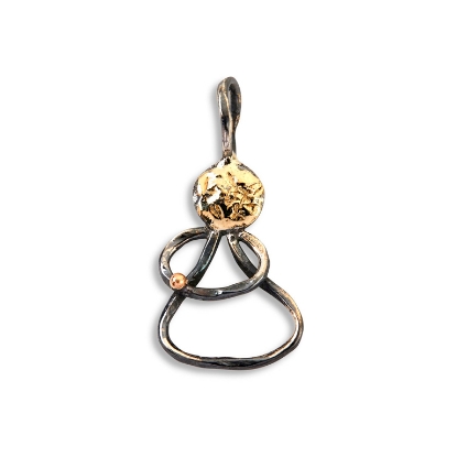 Billede af By Birdie Invisible Angel vedhæng sølv med 14kt guld