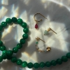 Billede af STINE A Love Drop Creol ørering forgyldt sølv m. rød agat (1 stk.)