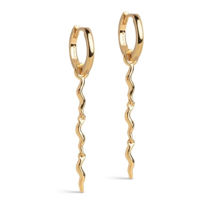 Billede af ENAMEL Copenhagen Hydrus øreringe forgyldt sølv