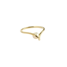 Billede af Aqua Dulce Sela Pearl ring forgyldt sølv m. fvp (str. 58)