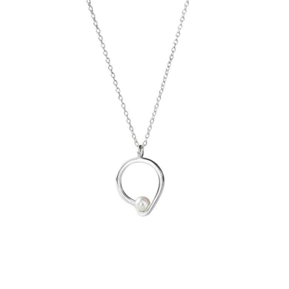 Billede af Aqua Dulce Sela Pearl halskæde sølv m. fvp (42+4 cm)