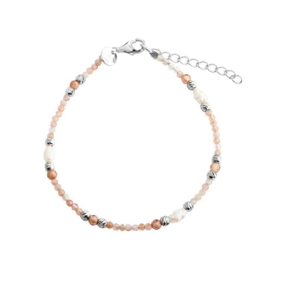 Billede af Aqua Dulce Sunella Simple armbånd sølv m. sunstones (17 + 3 cm)