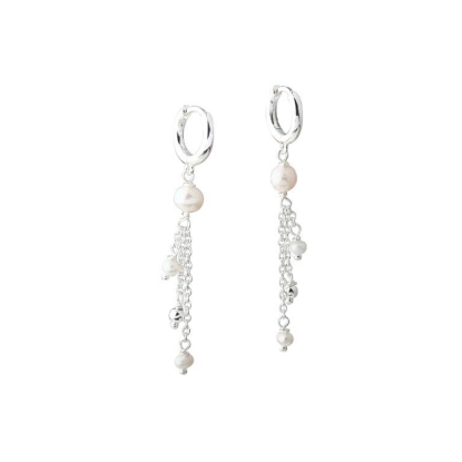 Billede af Aqua Dulce Lunella Hoop øreringe sølv m. fvp