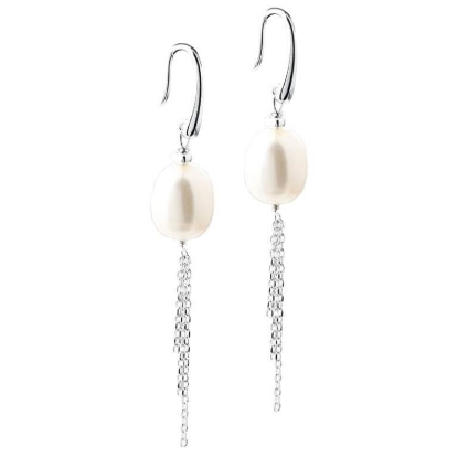 Billede af Aqua Dulce Lunella Big Pearl øreringe sølv m. fvp