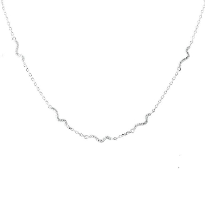 Billede af Aqua Dulce Curva halskæde sølv m. cz (45 + 3 cm)