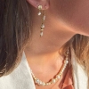 Billede af Aqua Dulce Line Pearl Thread øreringe forgyldt sølv m. fvp