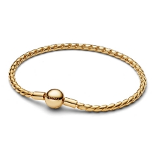 Billede af Pandora kædearmbånd med rund vingelås forgyldt metalblanding (16 cm)