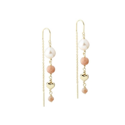 Billede af Aqua Dulce Karla Rose Earthread øreringe forgyldt sølv m. fvp + sunstones