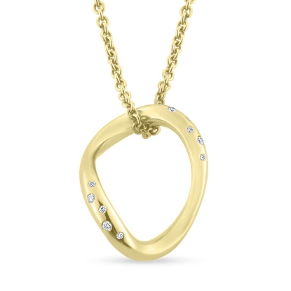 Billede af Vedhæng vreden tråd, 20 brill., 8*0,02 + 12*0,01 ct. w/si. ialt 0,28ct. 14 kt.