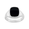Billede af Herrering m. lukket bund, antik sl. onyx 14*12 mm 925s