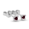 Billede af Ørestik rubin, 4 grab. fatning, 2* 3,0 mm. (ca. a 0,10 ct.) 14 kt. hvg.