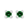 Billede af Ørestik smaragd, 4 grab. fatning, 2* 2,5 mm (ca. a 0,06 ct.) 14 kt. hvg.