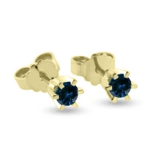 Billede af Ørestik safir, 6 grab. fatning, 2*4,5 mm (ca a 0,25 ct) 14 kt