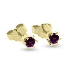 Billede af Ørestik rubin, 6 grab. fatning, 2*3,0 mm (ca a 0,10 ct) 14 kt