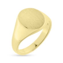 Billede af Herrering massiv m. oval plade 14*12 mm14 kt