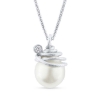 Billede af Vedhæng spiral af tråd til South Sea perle 14*16 mm. og brill. 0,10 w/vs. 14 kt. hvg.