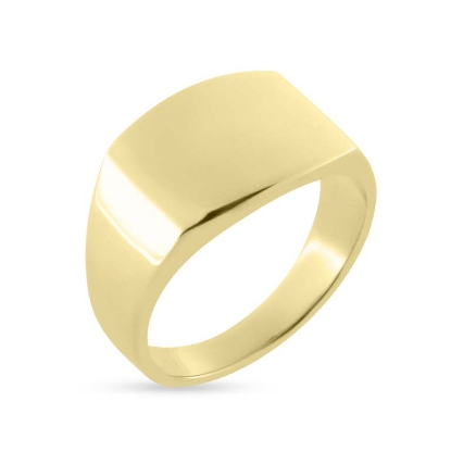 Billede af Ring massiv lukket bund, rek. plade 8 kt.